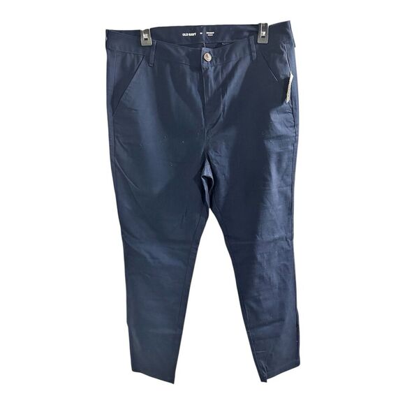 Old Navy‎ Khaki Pants Womens Size 10 Skinny Navy Blue New With Tags Stretch - Picture 1 of 7